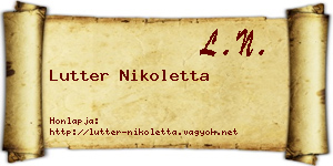 Lutter Nikoletta névjegykártya